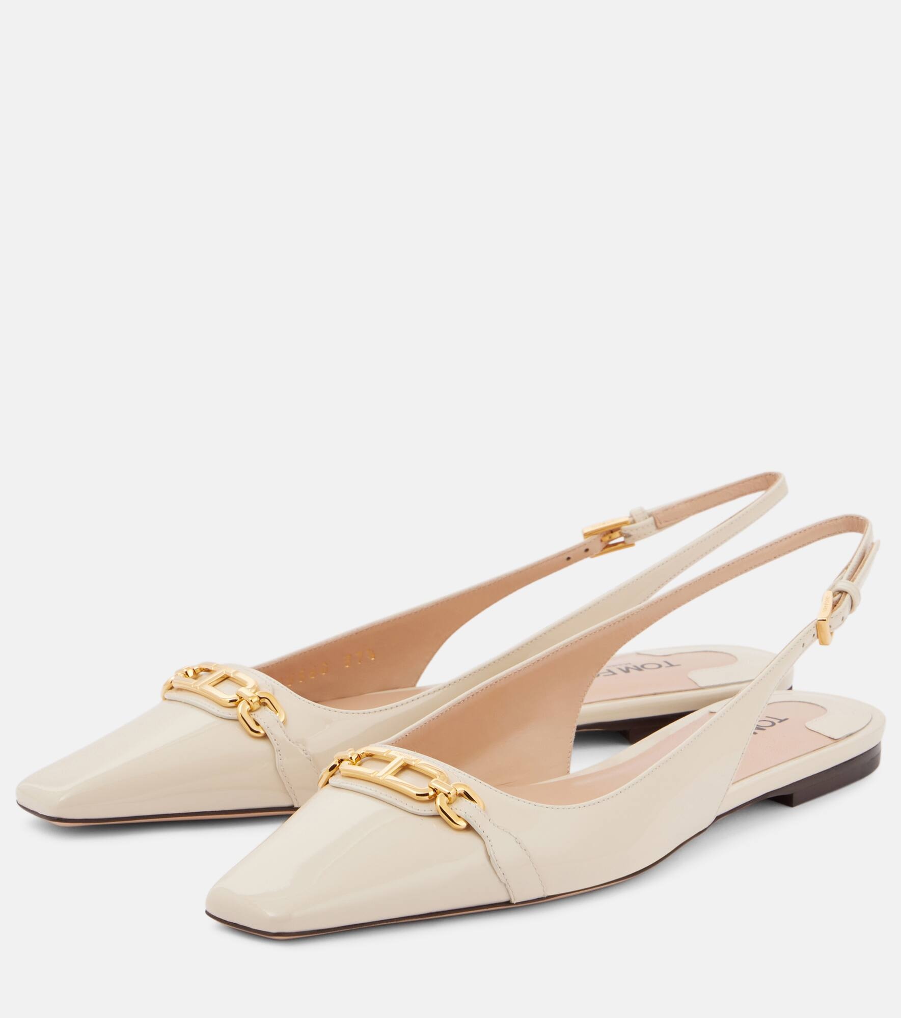 Patent leather slingback flats - 4
