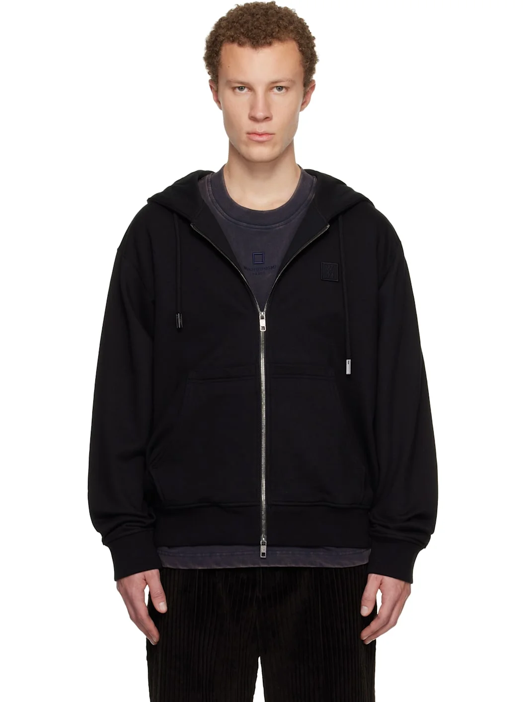 Black Back Logo Zip-Up Hoodie - 1