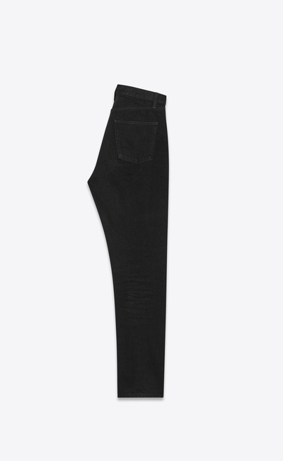 SAINT LAURENT slim-fit jeans in worn black denim outlook
