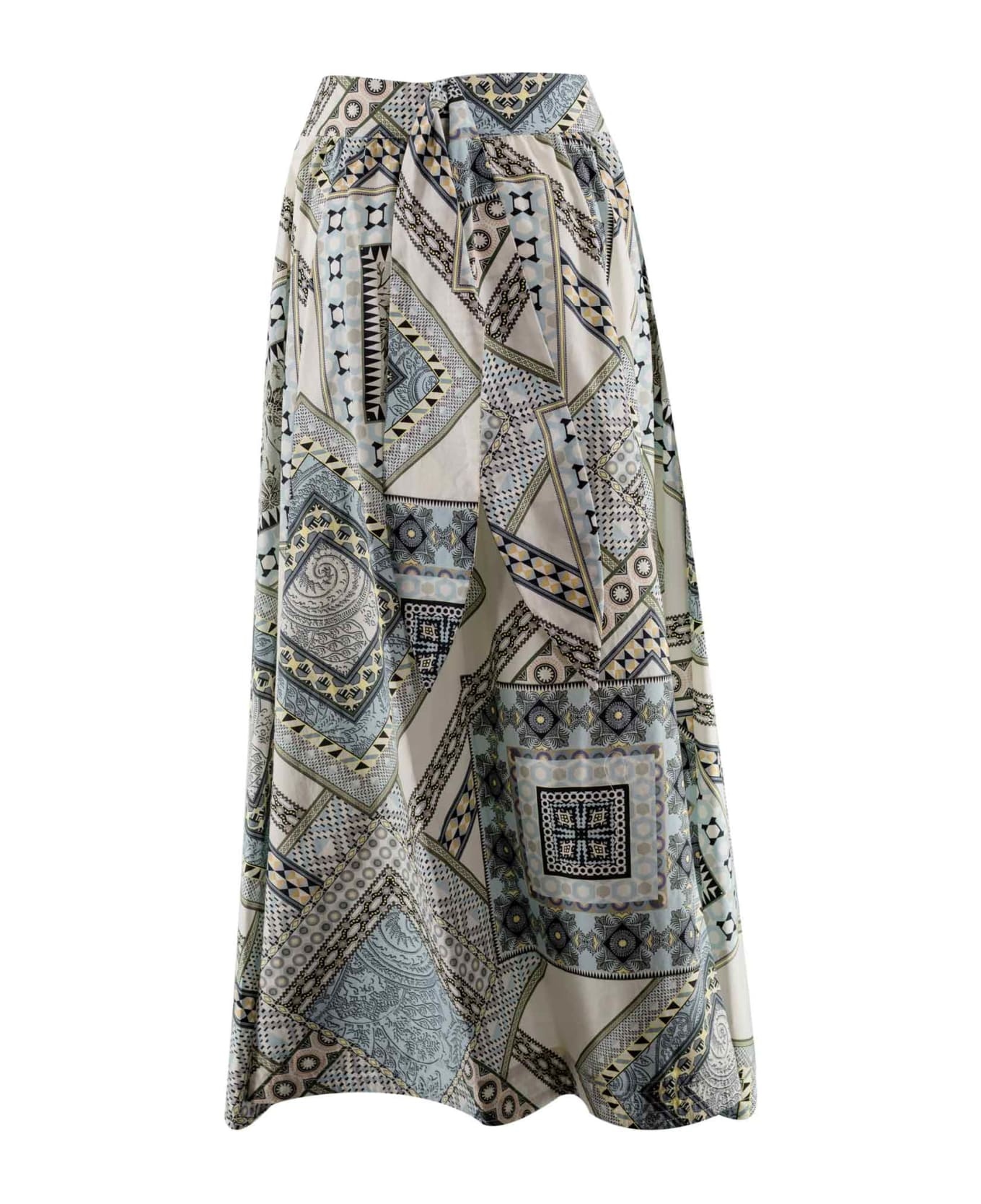 Geometric Print Cotton Skirt - 3