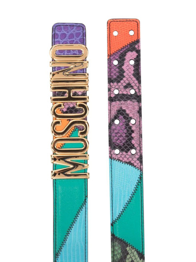 Moschino logo-plaque leather belt outlook