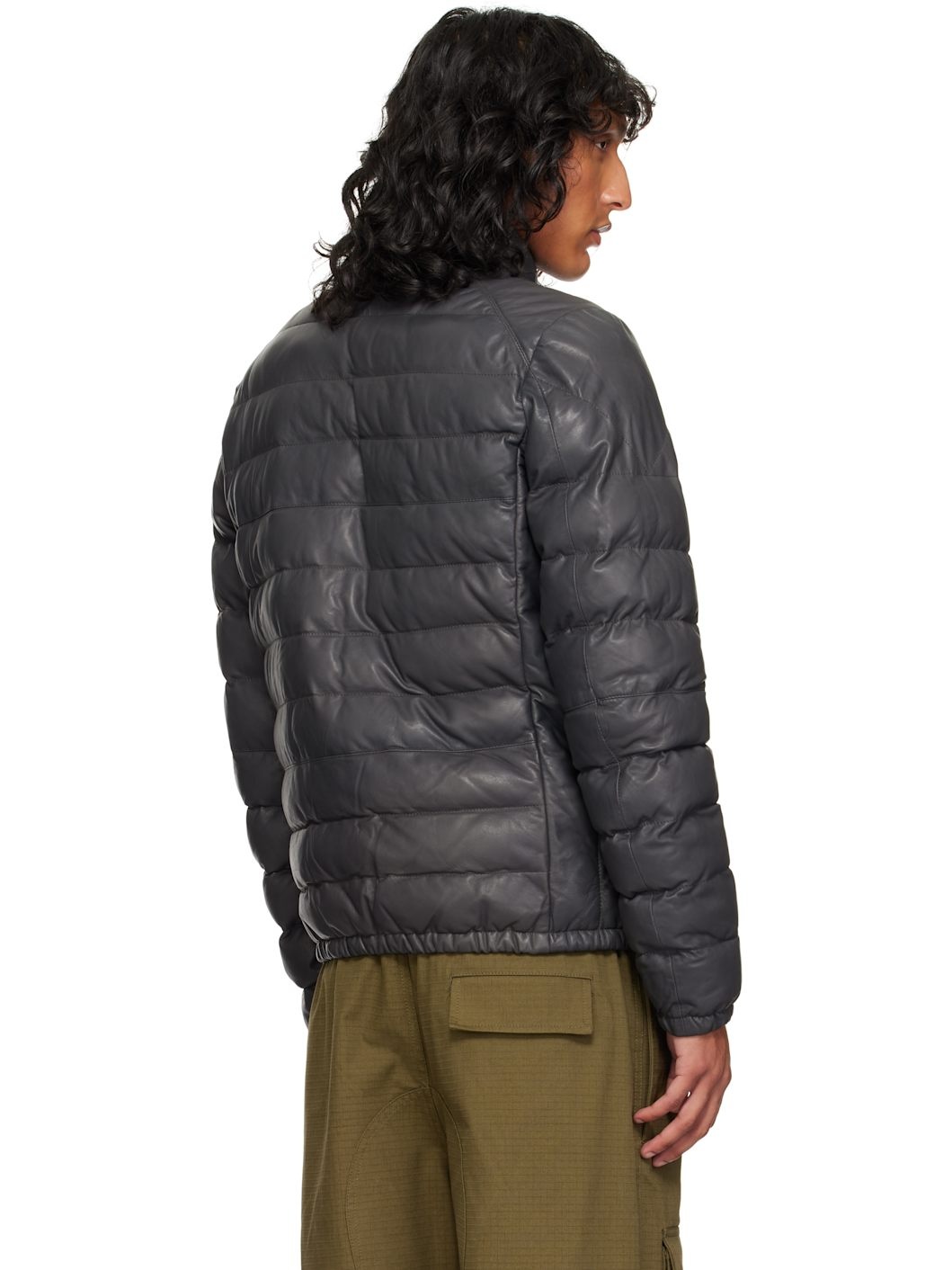 Gray Earnie Leather Jacket - 3