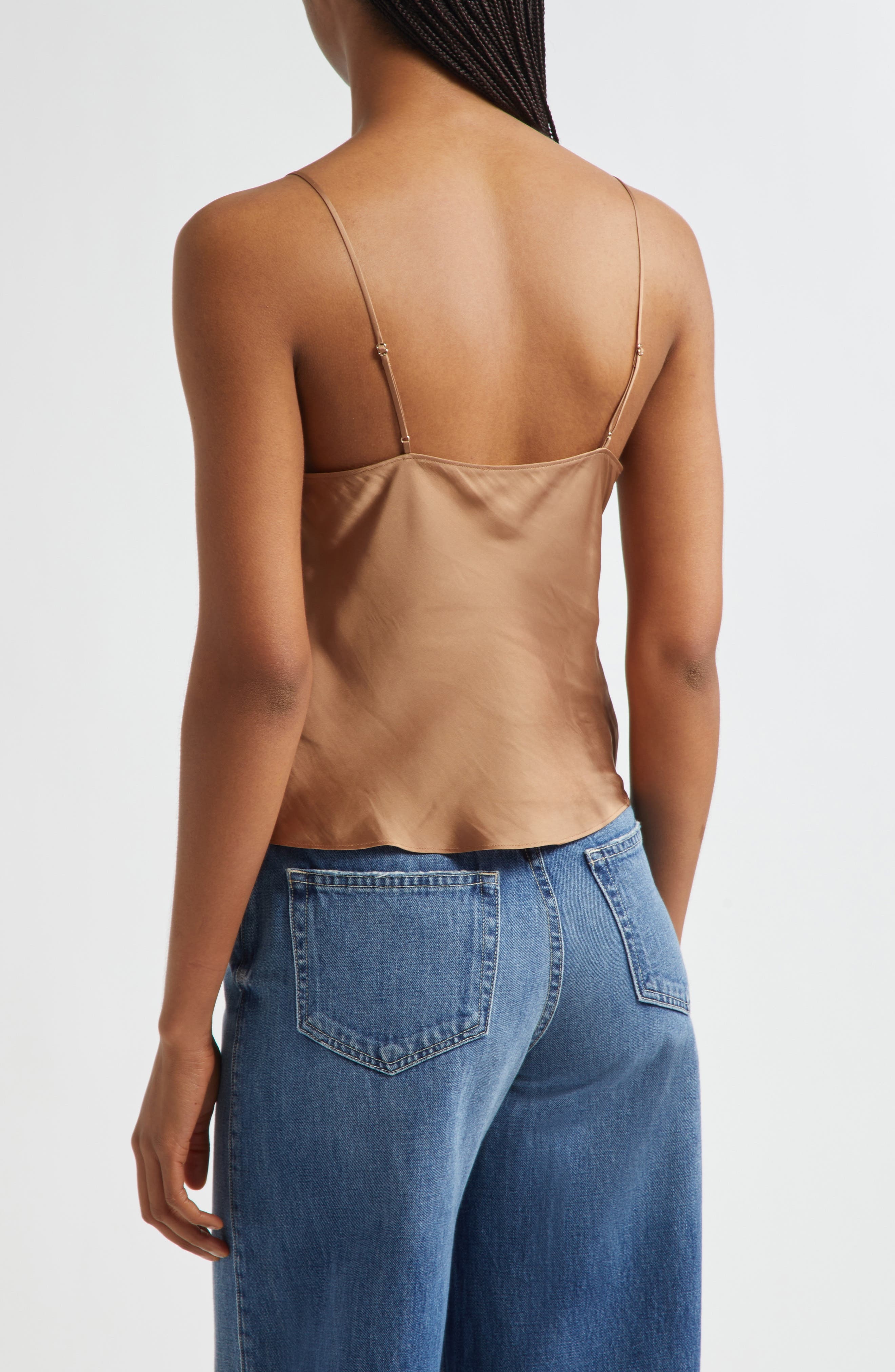 L'AGENCE Calista Cowl Neck Satin Camisole in Ginger Snap at Nordstrom - 2