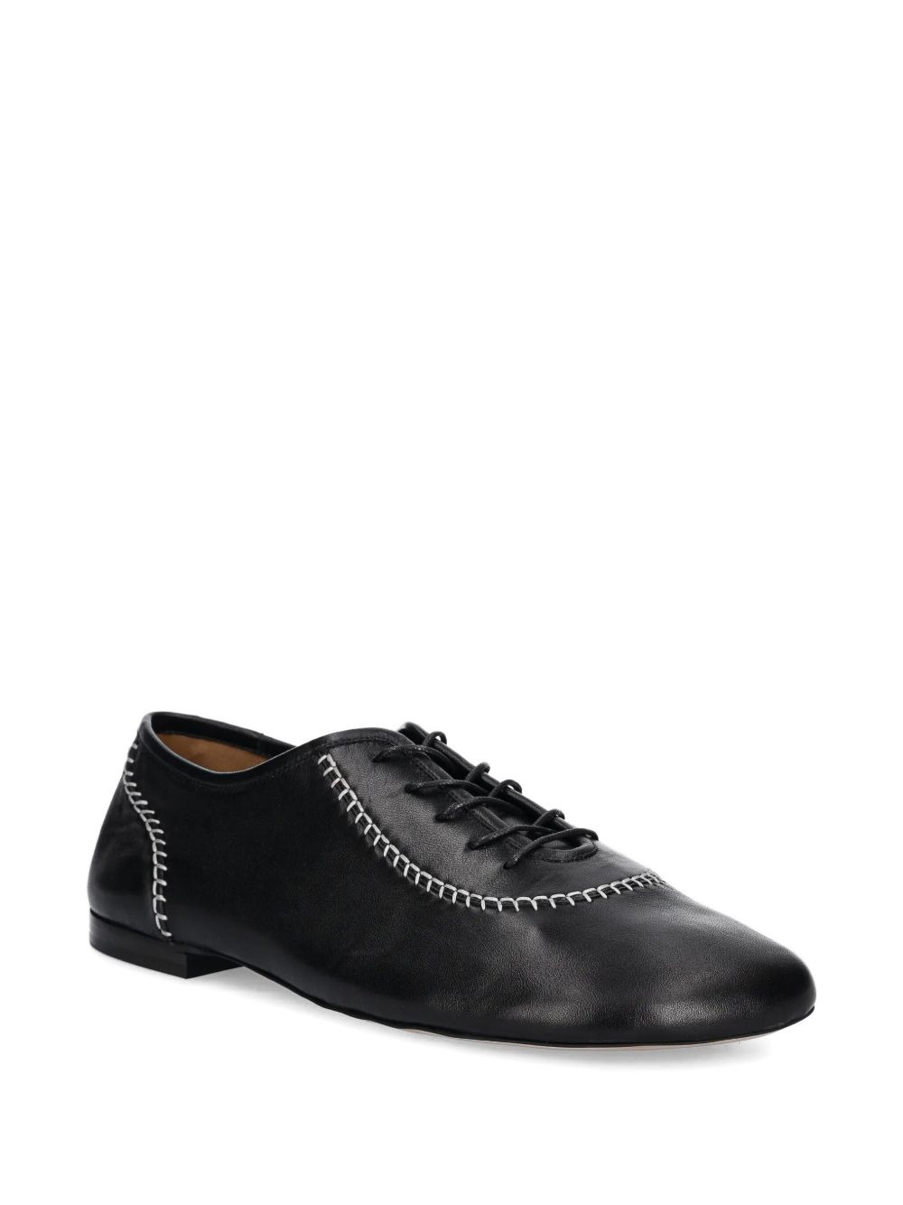 contrast-stitching leather shoes - 2