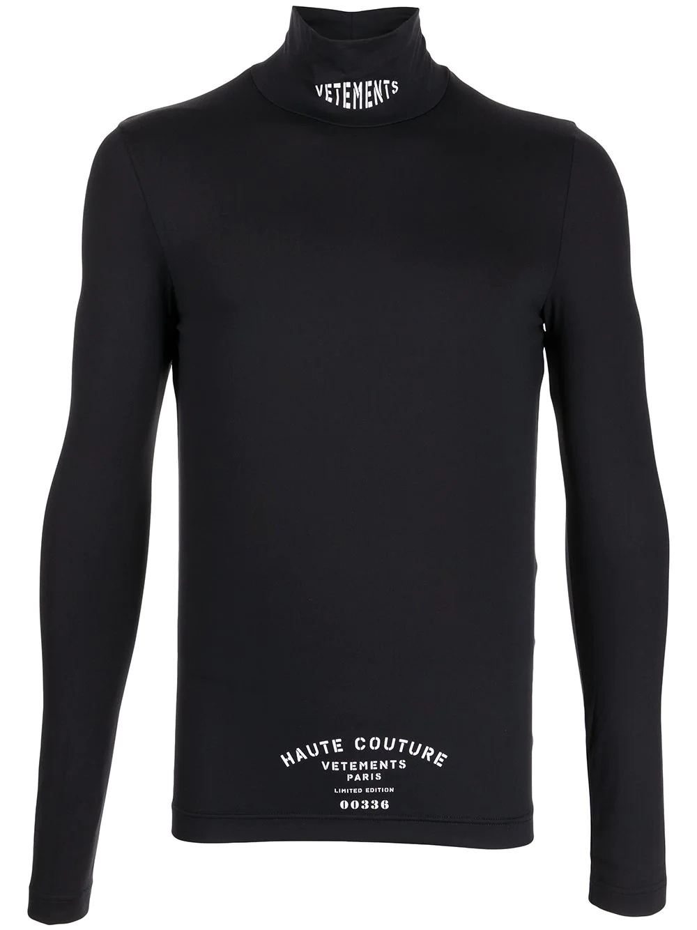 logo-print funnel-neck top - 1