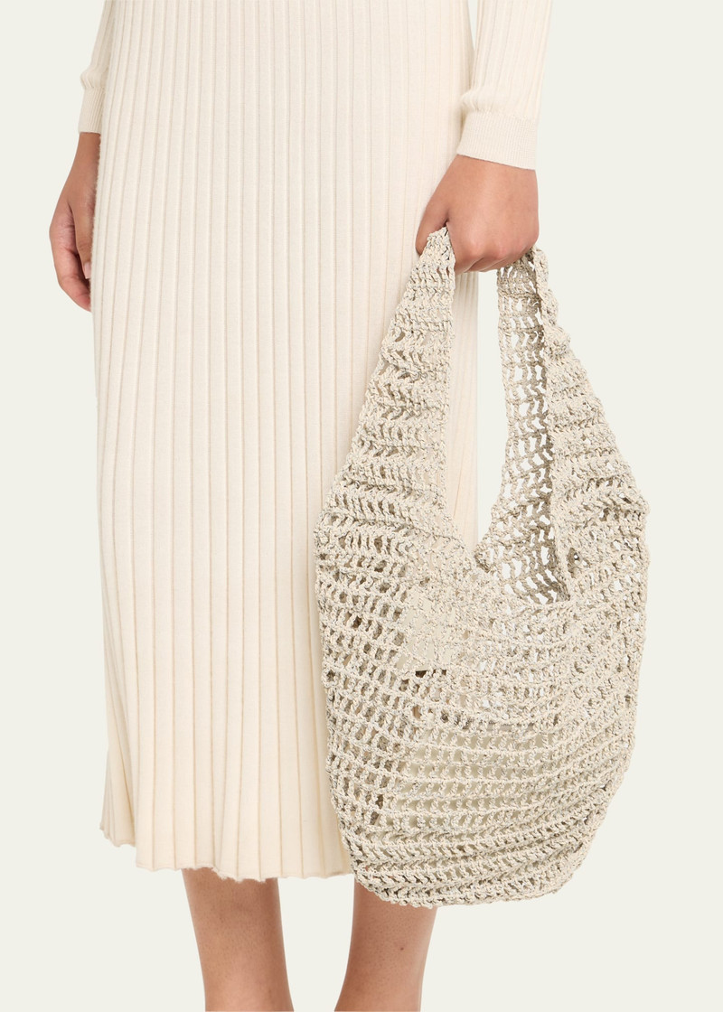 Maeden Crochet Market Shoulder Bag in Nappa Leather outlook