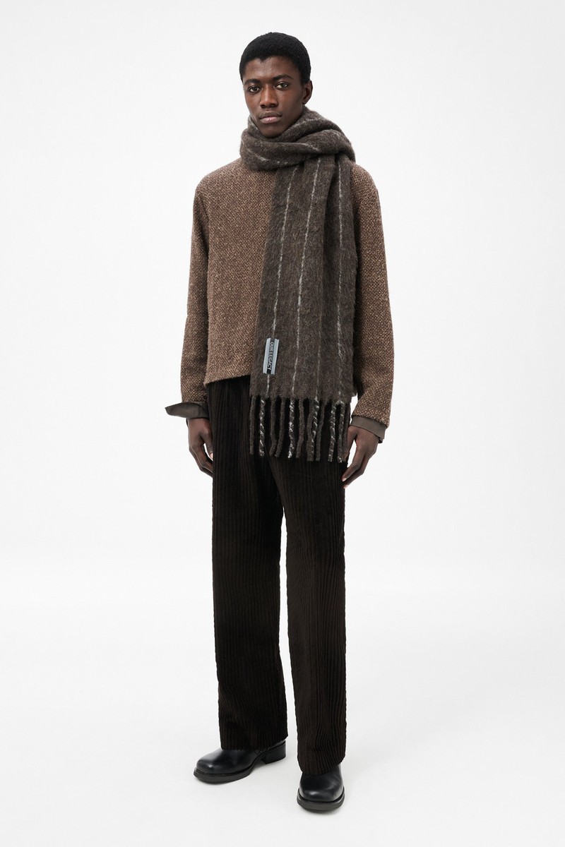 Our Legacy Estate Scarf Brown Pinstripe Fuzzy Alpaca 3