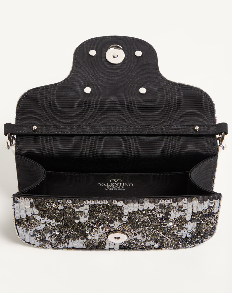 Valentino VALENTINO GARAVANI LOCÒ SMALL EMBROIDERED SHOULDER BAG WITH JEWEL LOGO outlook