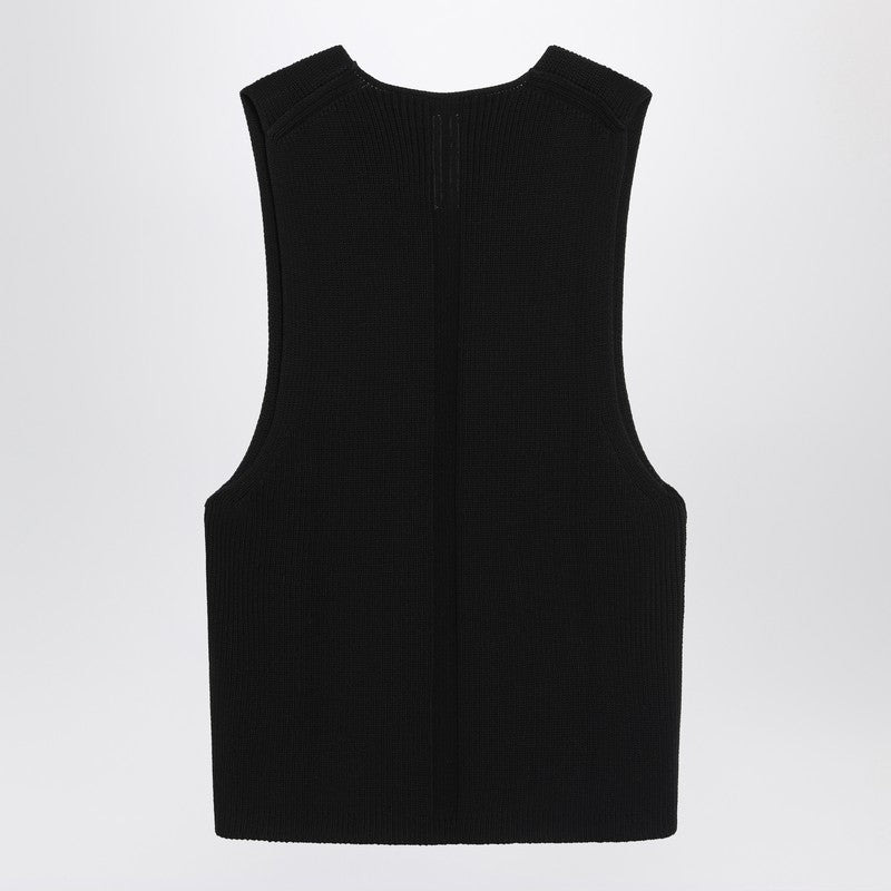 Rick Owens Black Wool Vest Men - 2
