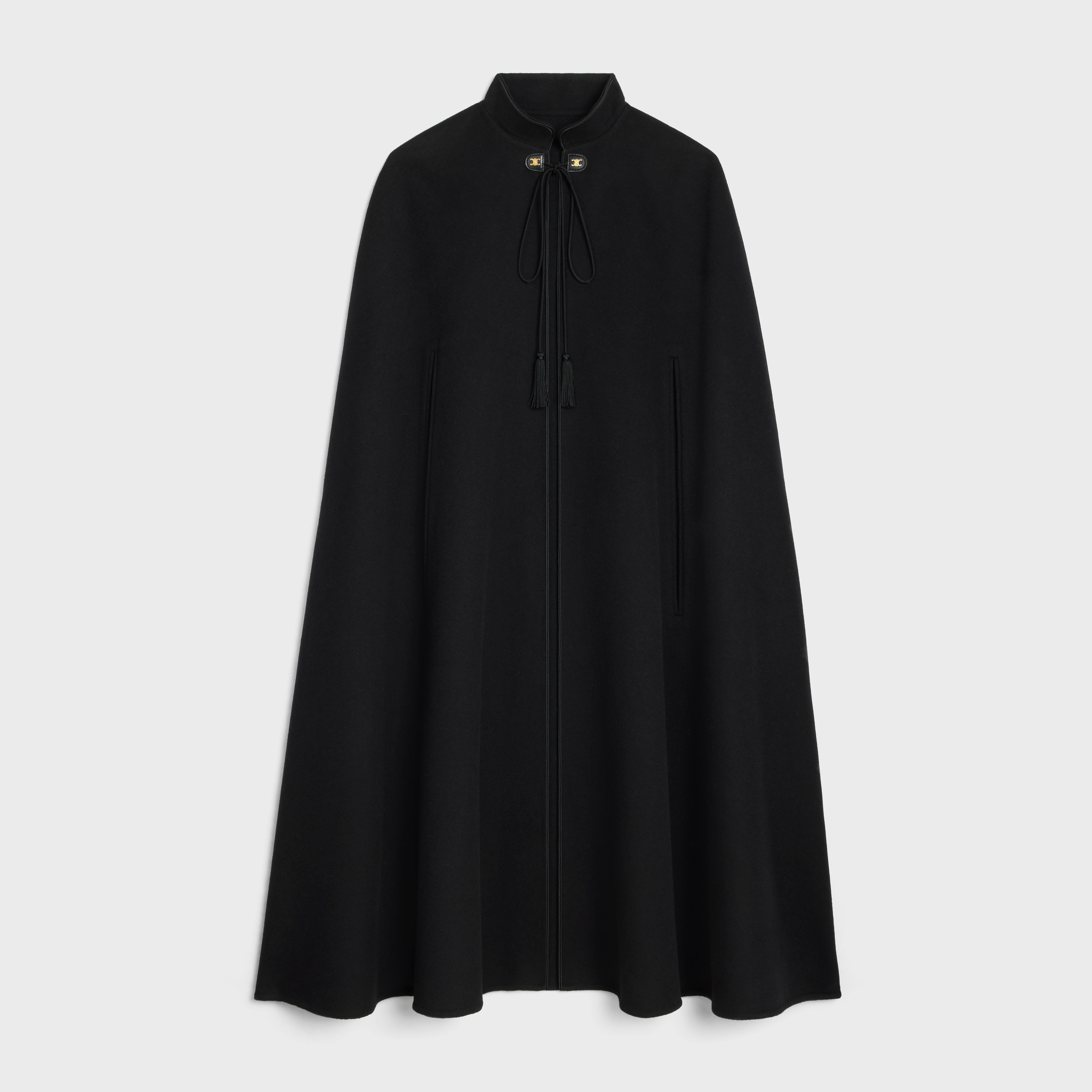 high-collar cape in double face cashmere - 1