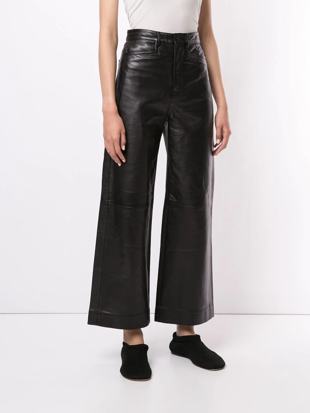 nappa-leather culotte trousers - 3