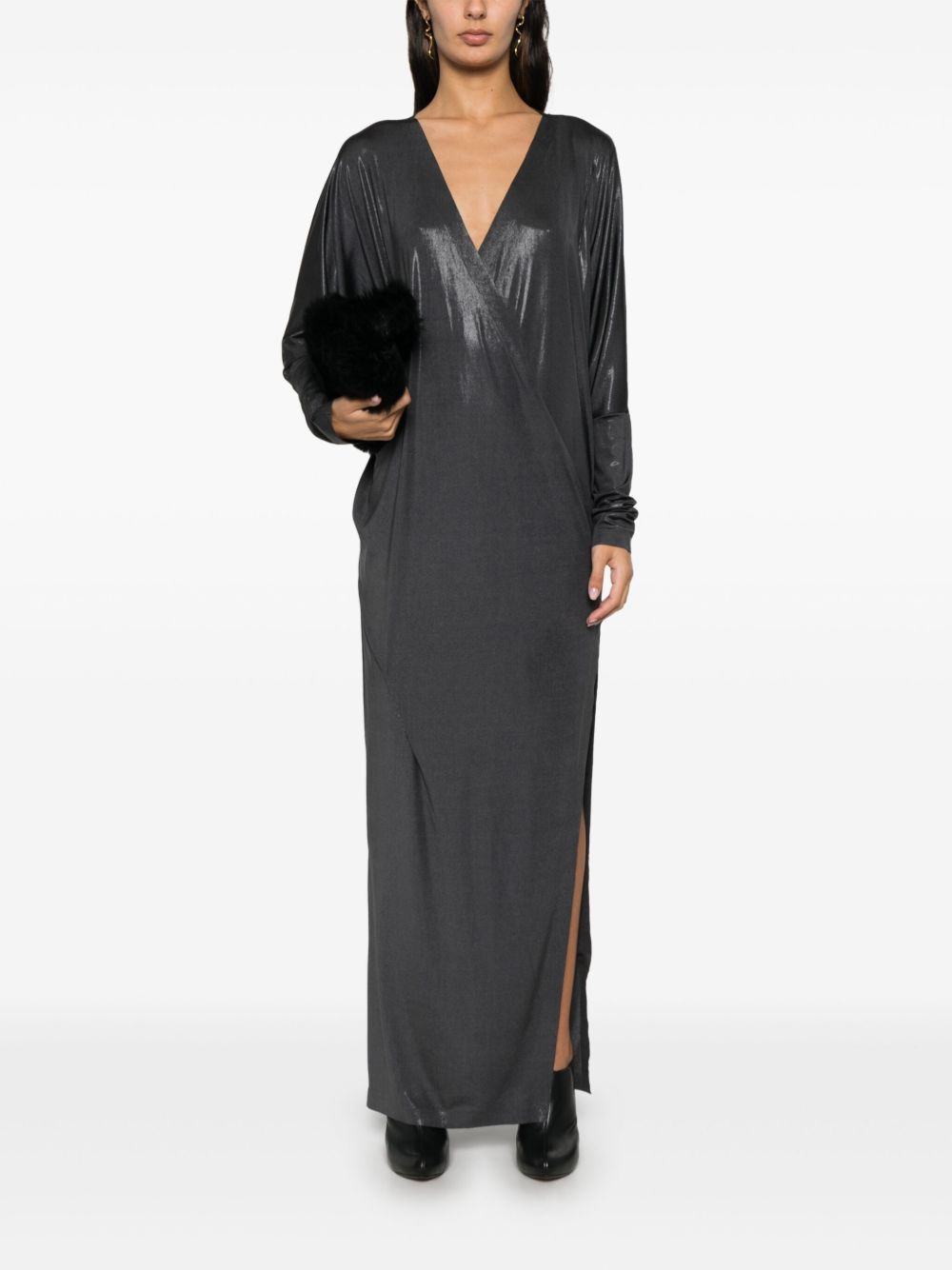 wrap dolman-sleeve gown - 2