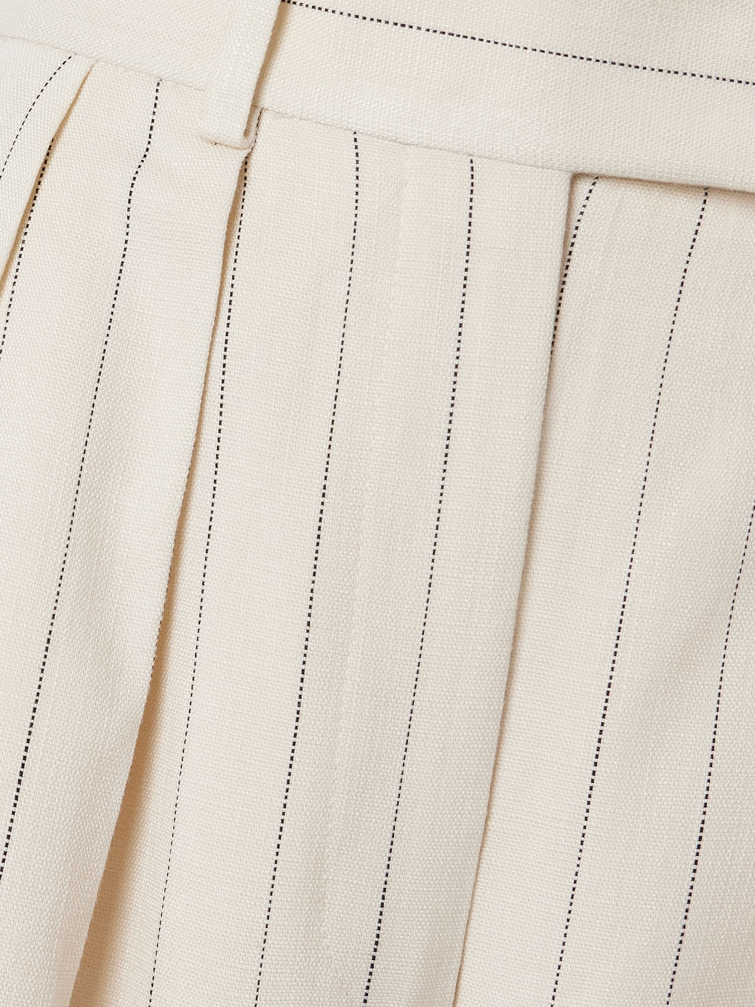 Lou pleated pinstriped woven wide-leg pants Off-white - 5