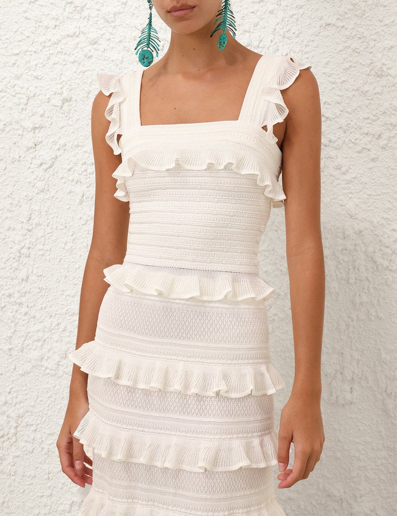 Zimmermann ILLUMINATE LACE FRILL CAMI outlook