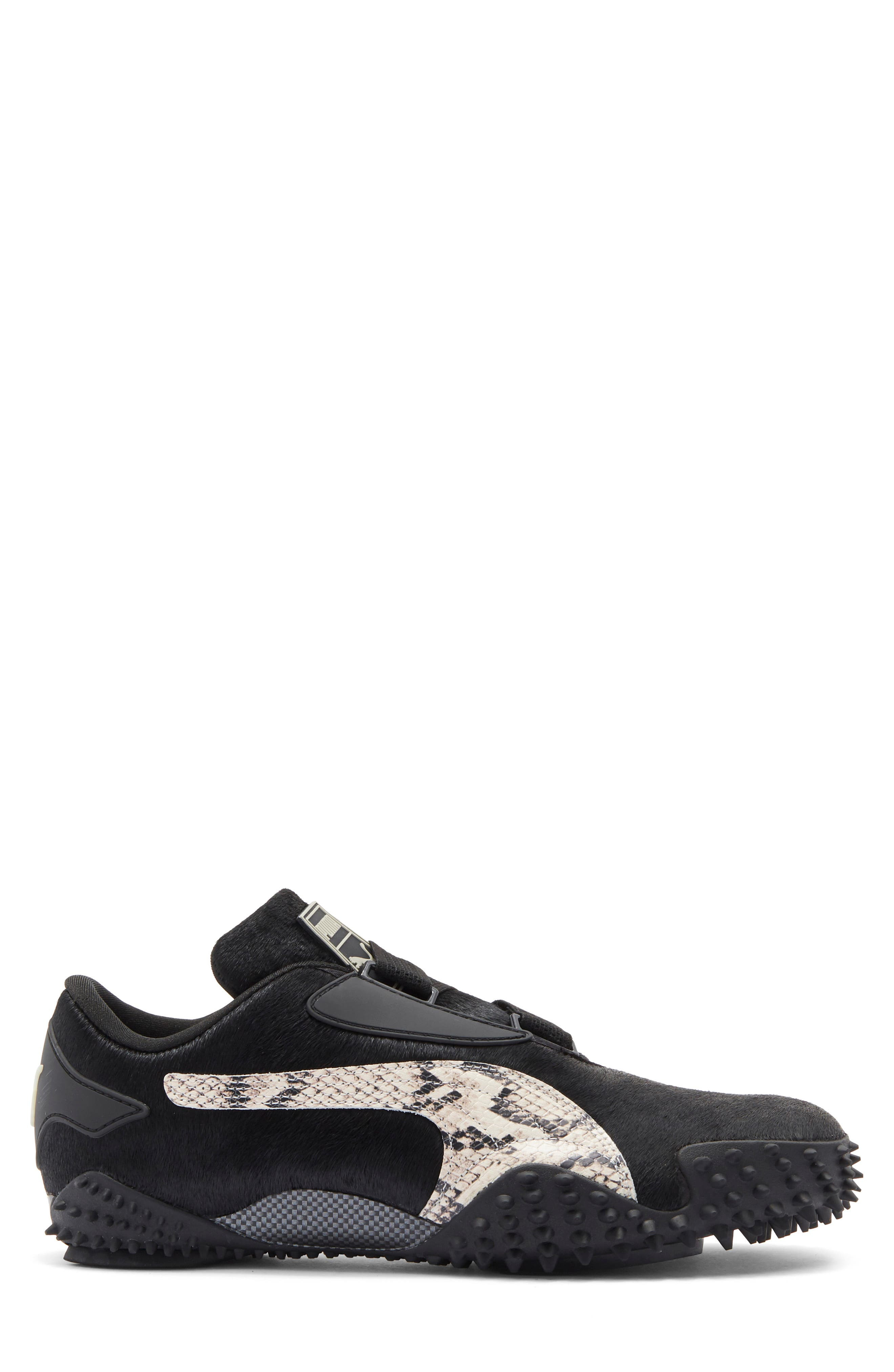 PUMA x A$AP Rocky Genuine Calf Hair Mostro Sneaker in Black Calf Hair/Desert Dust at Nordstrom - 3