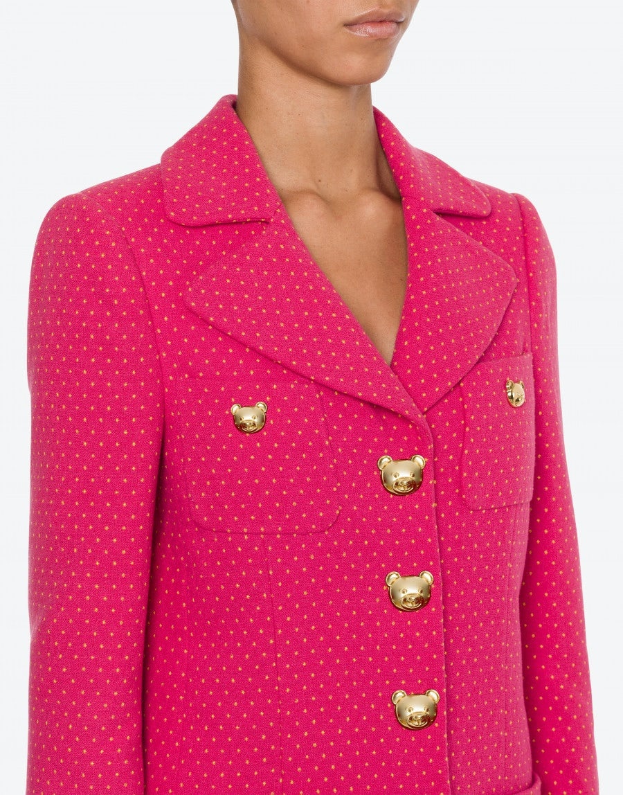 TEDDY BUTTONS POLKA DOTS JACQUARD JACKET - 4
