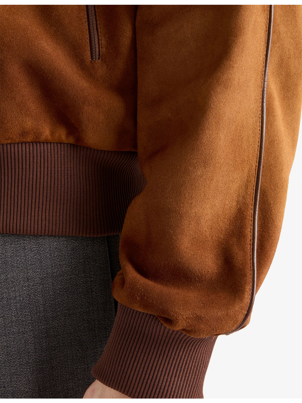 Logo-Print Regular-Fit Suede Jacket - 6