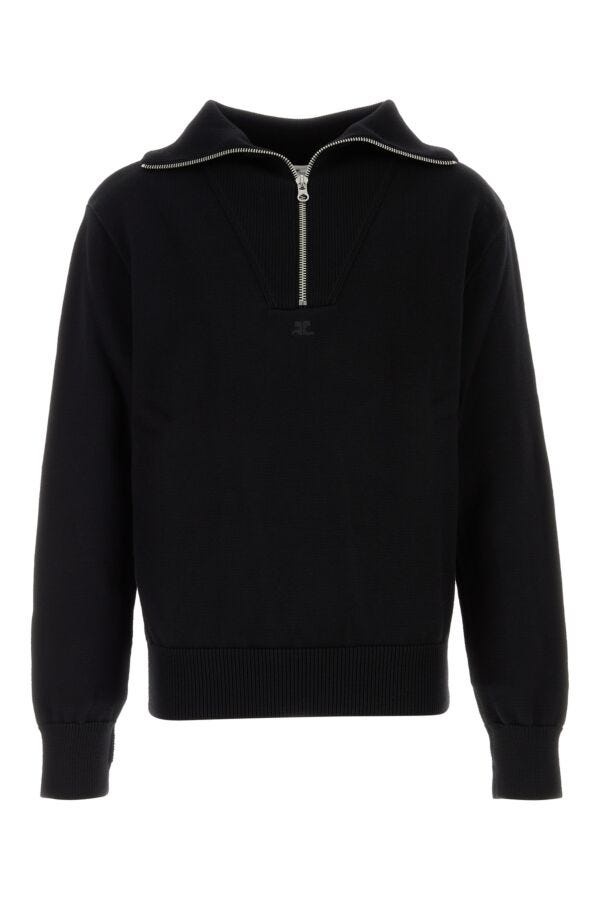 Courreges Man Black Wool Blend Sweater - 1