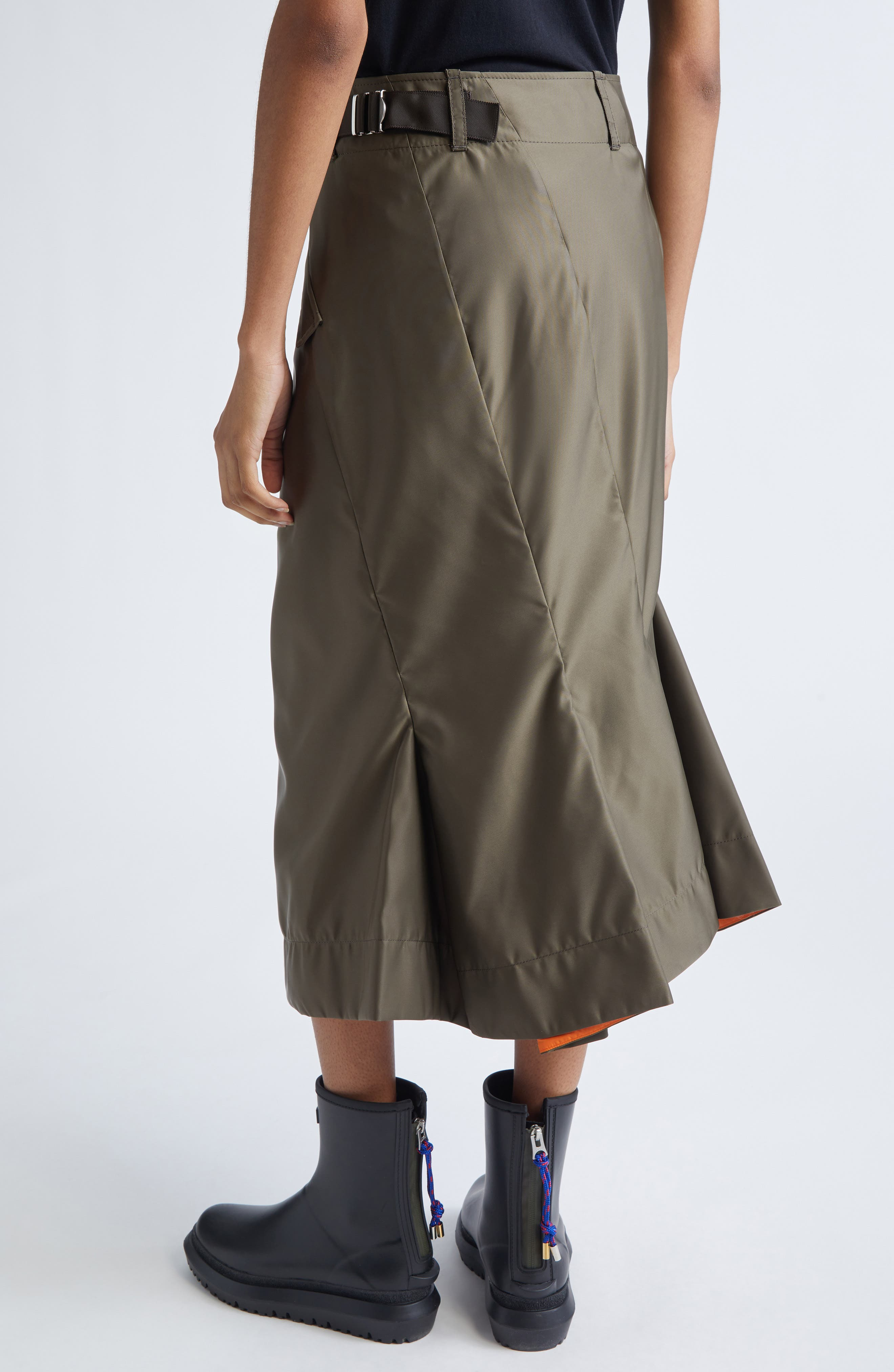 Sacai Insulated Nylon Twill Skirt in Dark Khaki at Nordstrom - 2