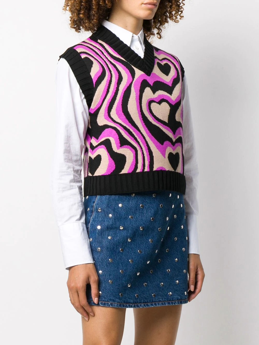 psychedelic print knitted vest - 3