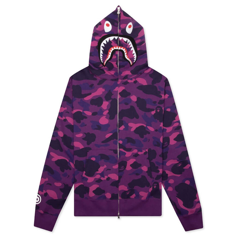 컬러 CAMO SHARK FULL ZIP HOODIE - 퍼플 - 1