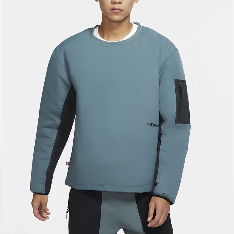 Air Jordan 23 Engineered Contrast Color Stitching Round Neck Pullover Padded Green Jacket DC9657-387 - 4