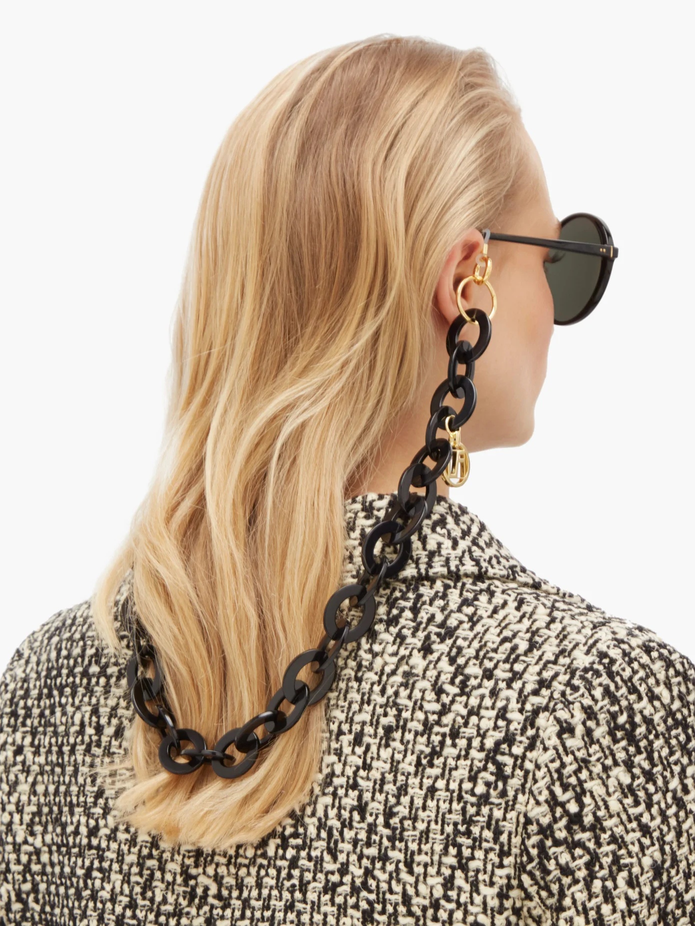 Oval-link acetate sunglasses chain - 3