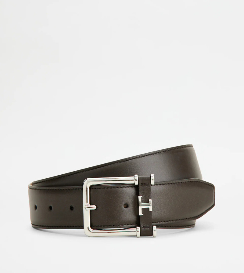 BELT IN LEATHER - BROWN 1
