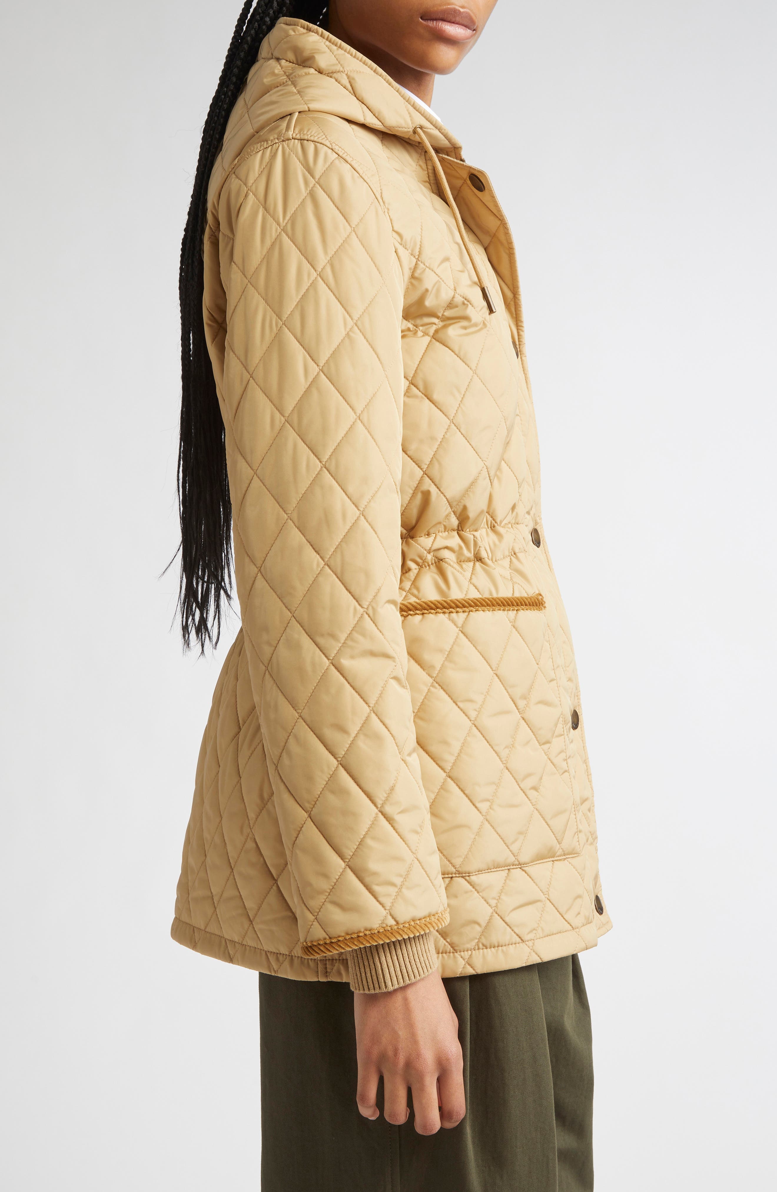 burberry Water Repellent Quilted Nylon Parka in Flax at Nordstrom - 4