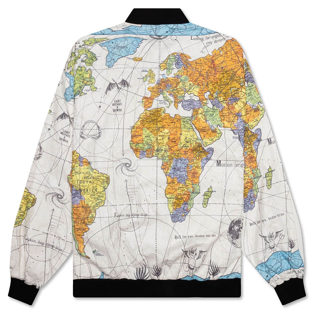 SAINT MICHAEL X DR. WOO WORLD MAP JACKET - WHITE - 2