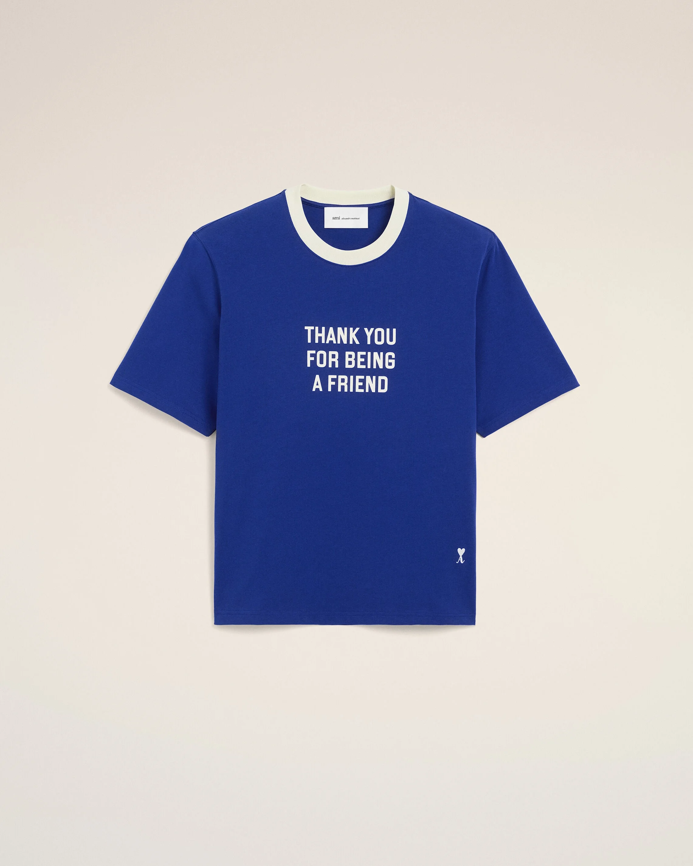 BLUE PRINTED COTTON "THANK YOU FOR BEING A FRIEND" T-SHIRT - 1