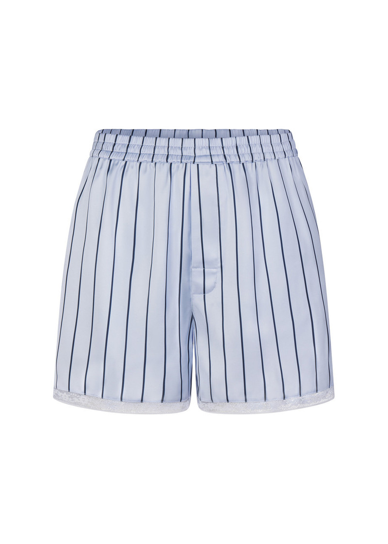Skims Lace-trim Woven Shine Boxer Shorts 1