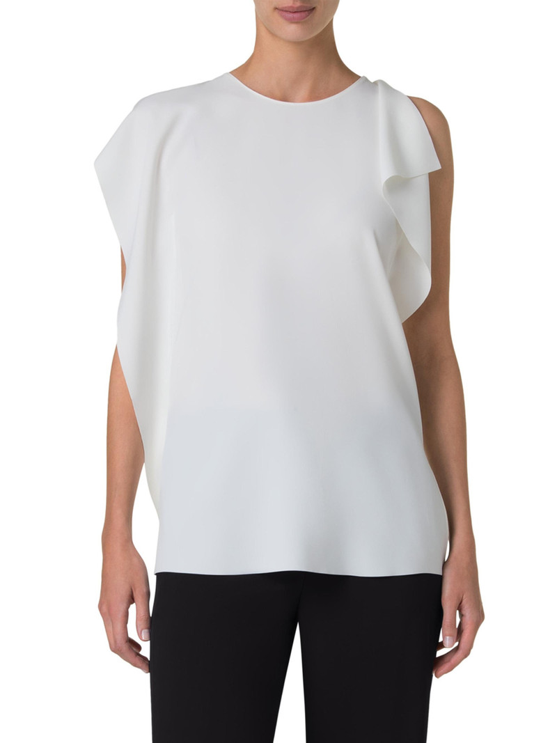Women's Sleeveless Ruffled Tank Blouse - Cream 3