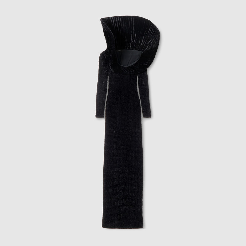Froissé silk velvet long dress 1