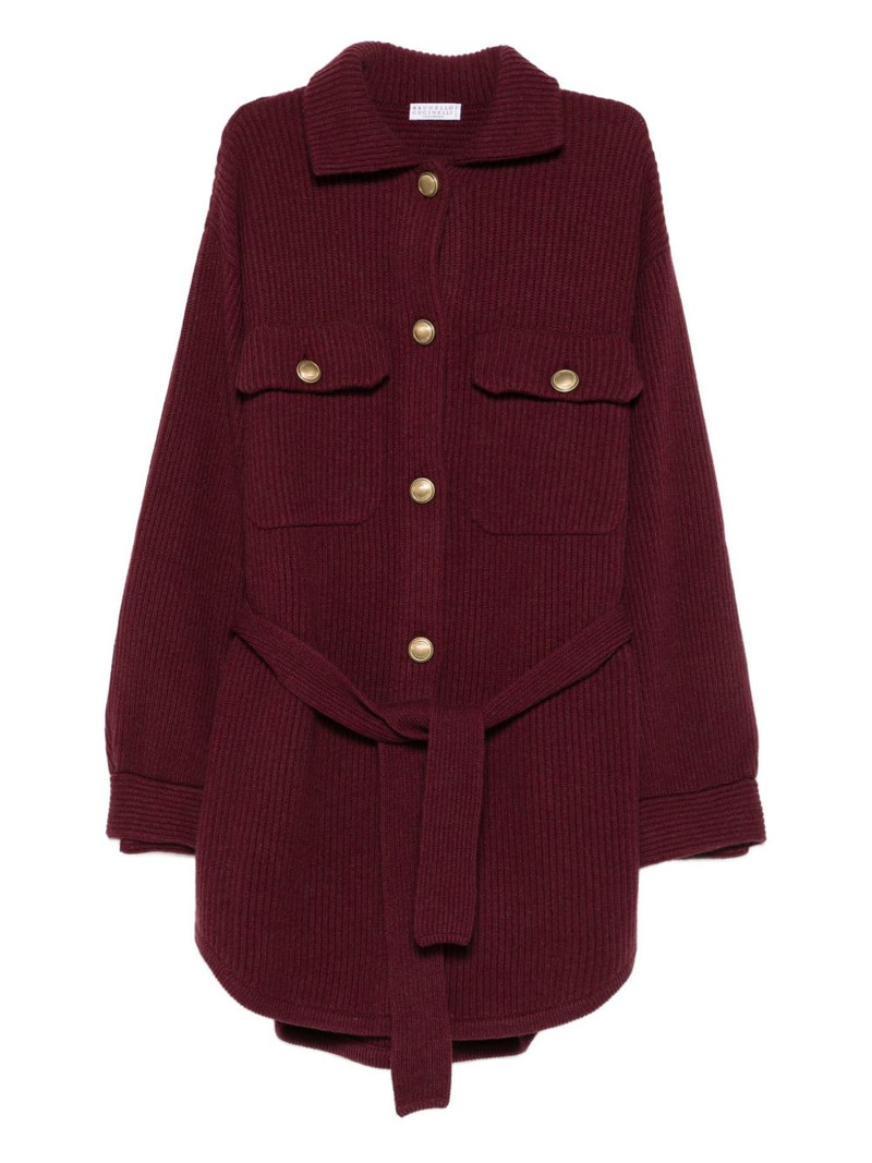 belted buttoned cardigan 1