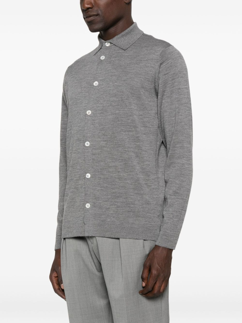 long-sleeve button-fastening shirt - 3