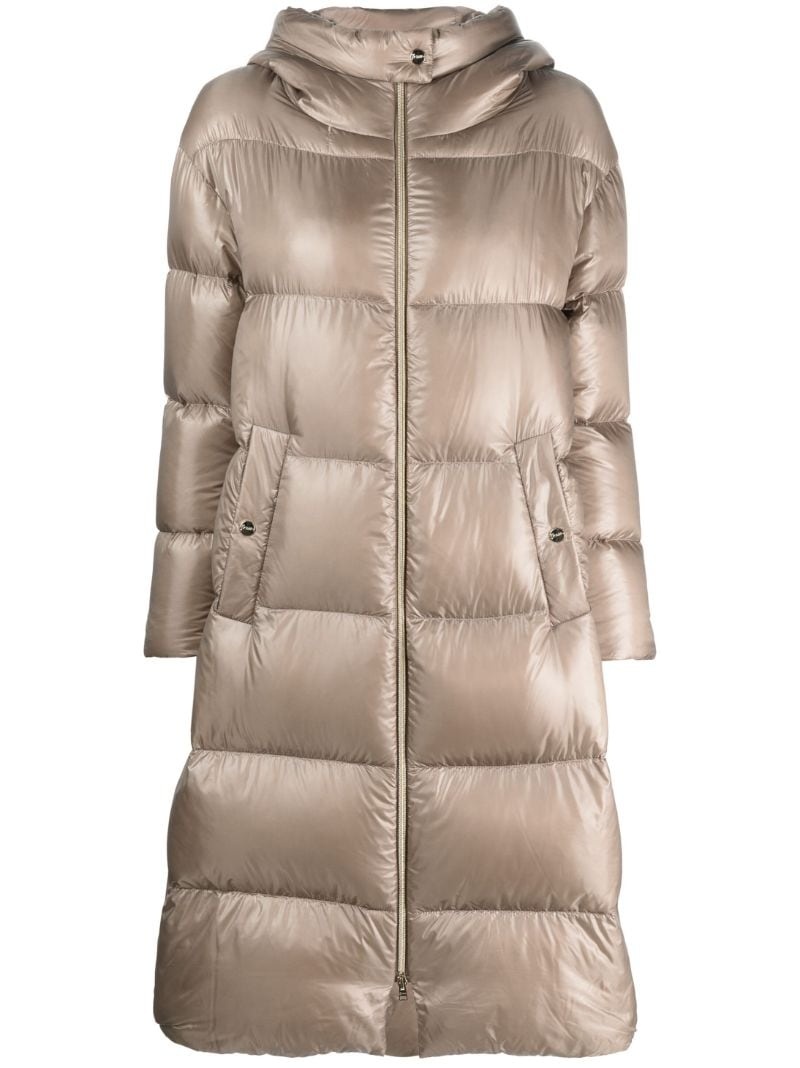 quilted padded zipped coat - 1