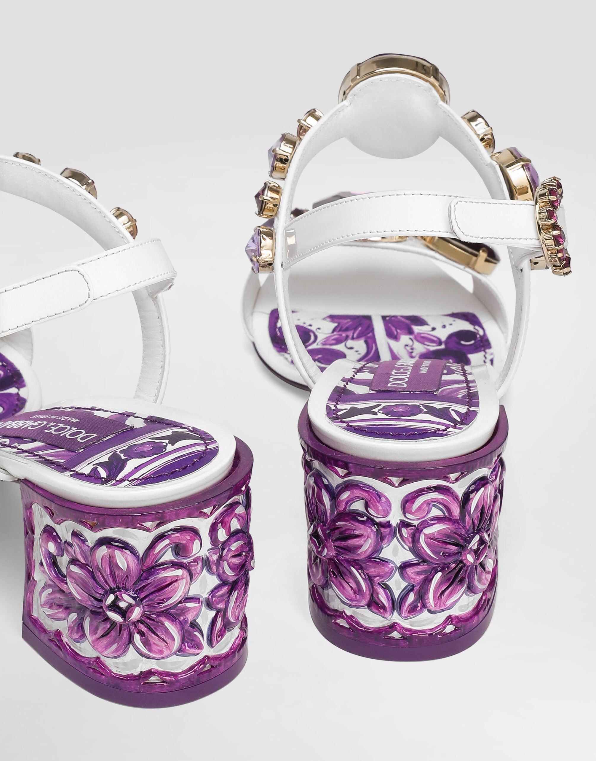 Patent leather sandal with jewel embroidery - 4