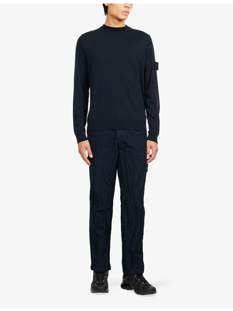 Stone Island Ghost Brand-Badge Virgin-Wool Jumper outlook