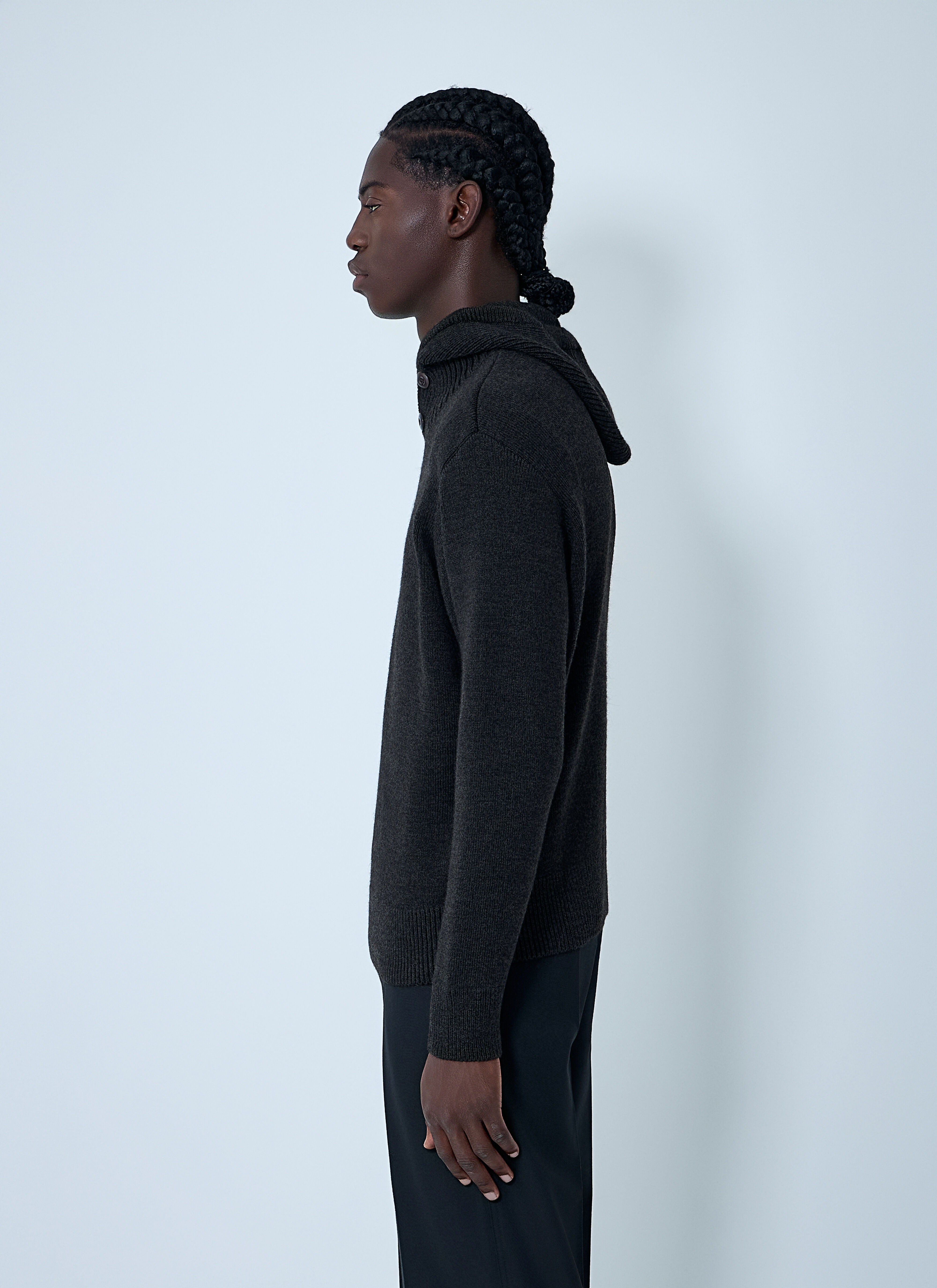 Knitted Hooded Sweatshirt - 3
