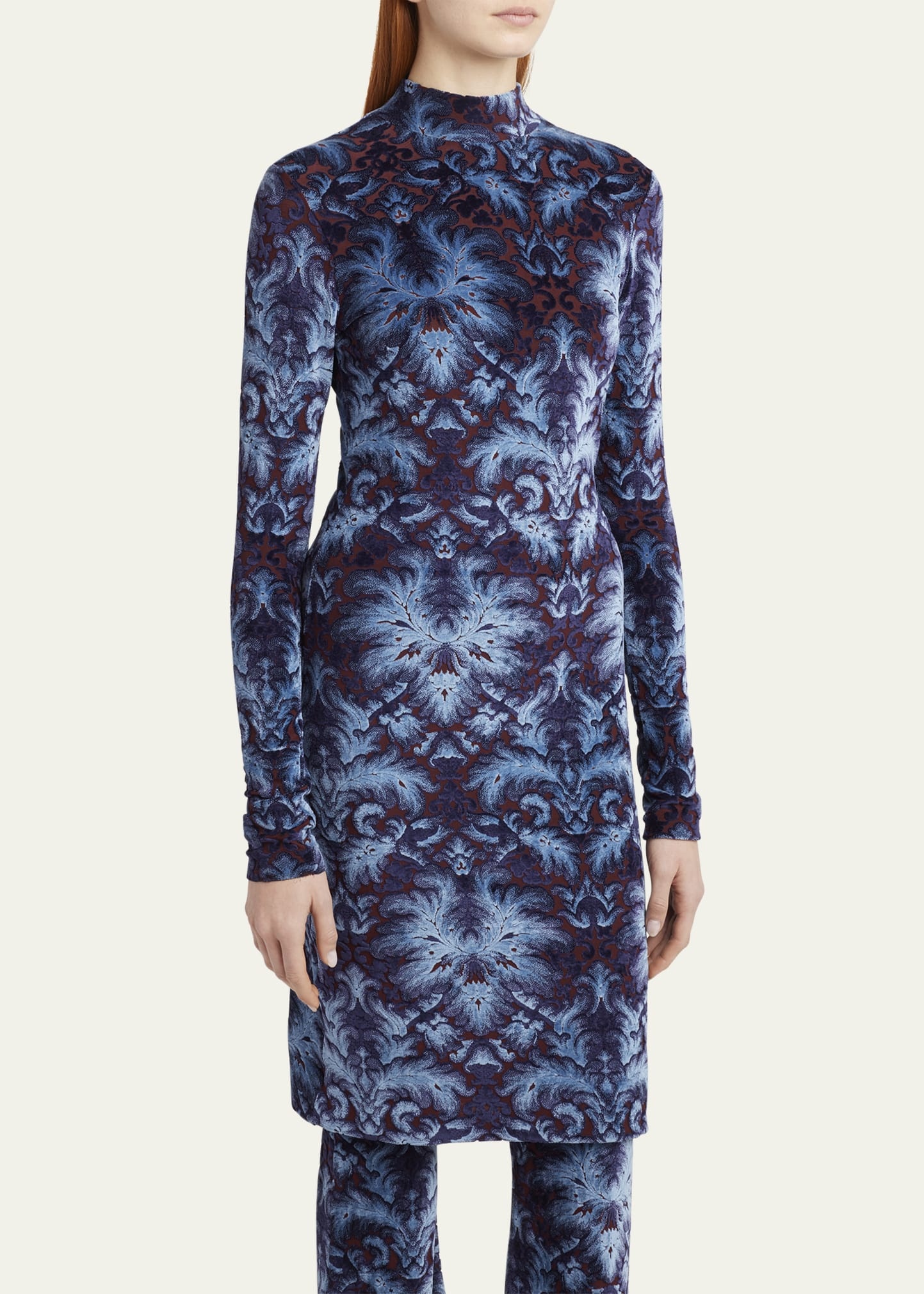 Long-Sleeve Midi Dress - 4