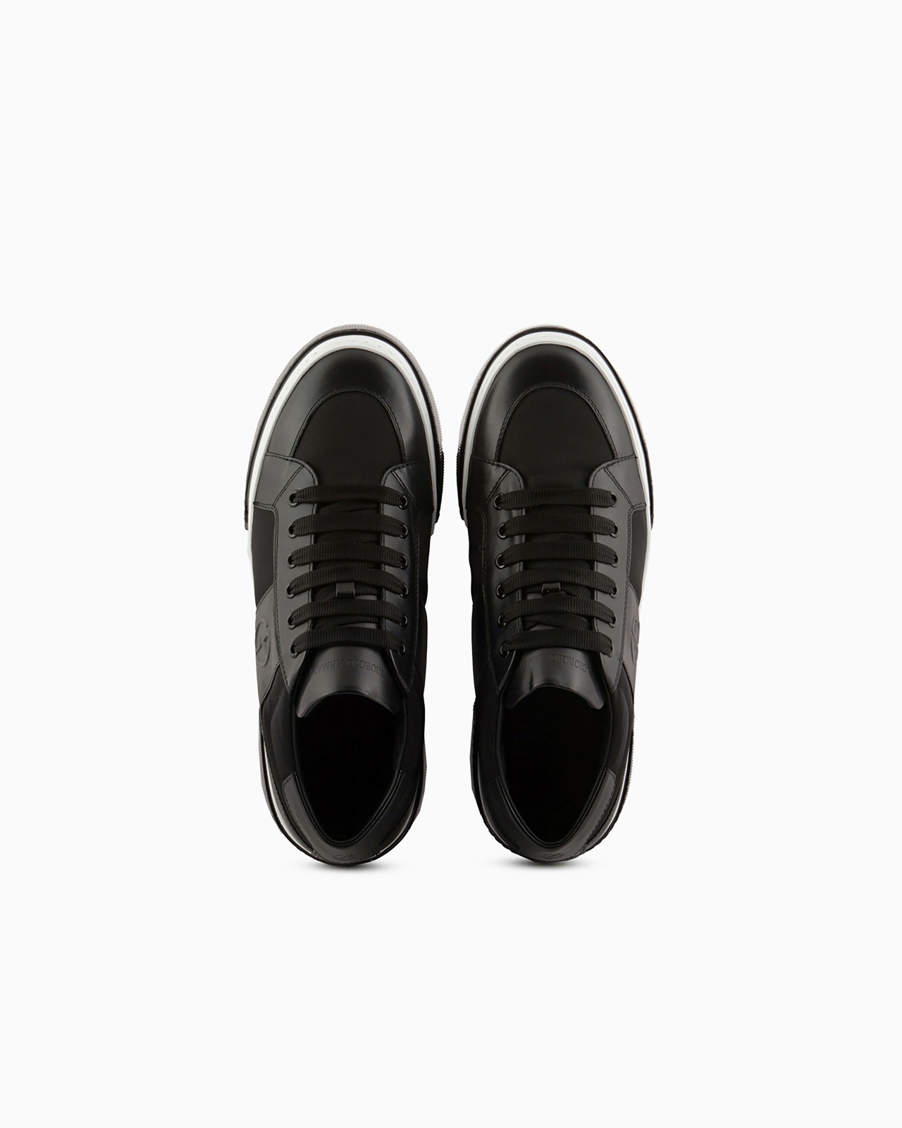 Leather and fabric sneakers - 3