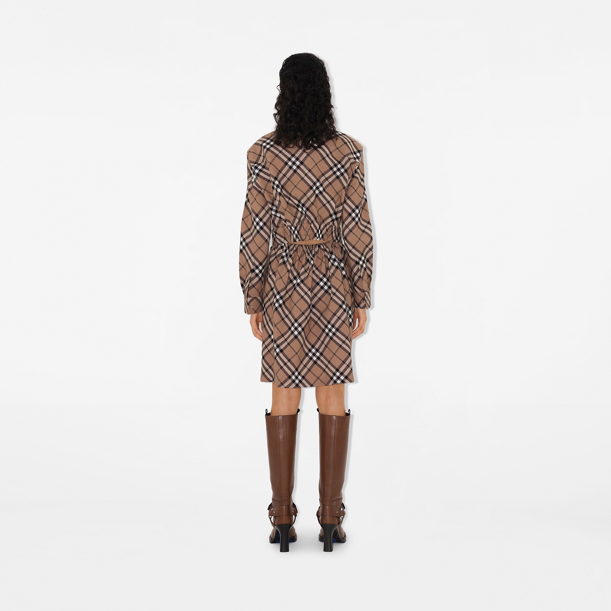 ワンピース Burberry FW24 Check wool blend shirt dress (8095080) Burberry Check wool blend shirt dress Beige - Women | VIETTI