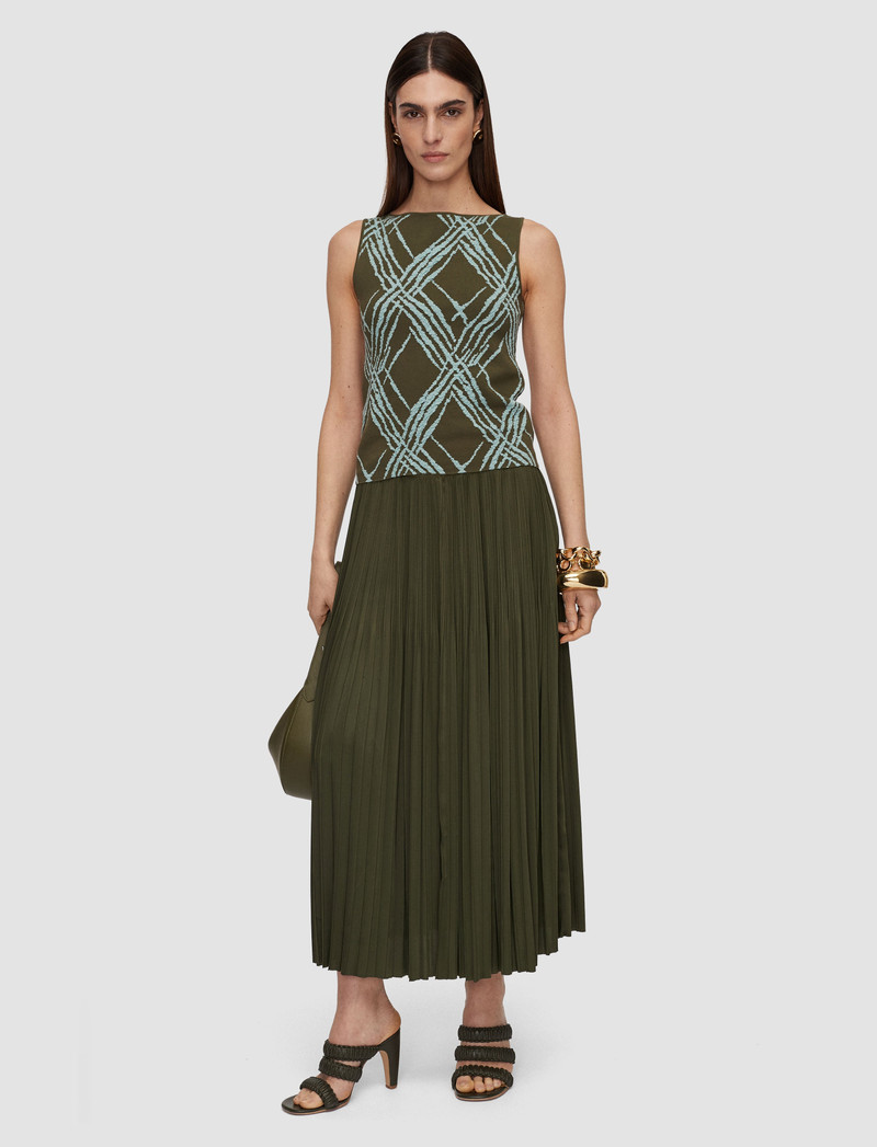 JOSEPH Aouda Check Cotton Silk Knit Top outlook