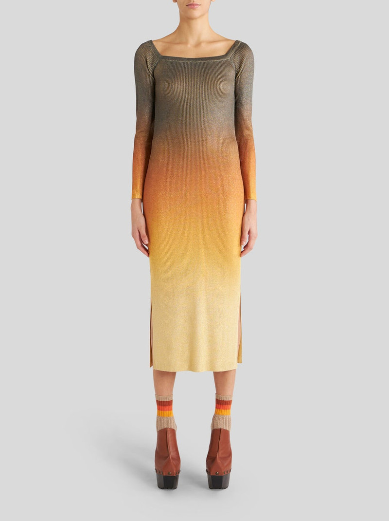 COLOUR SHADED LAMÉ JERSEY DRESS 4