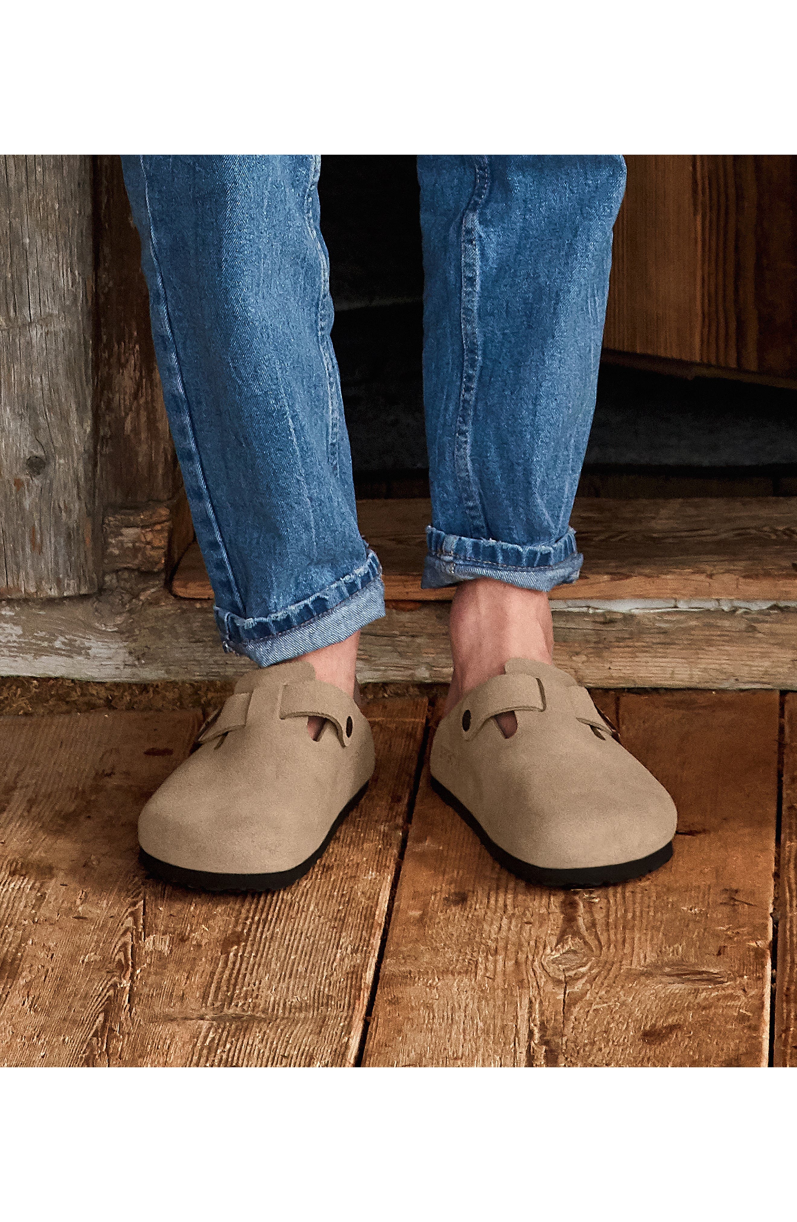Birkenstock Boston Genuine Shearling Lined Clog in Taupe at Nordstrom - 7