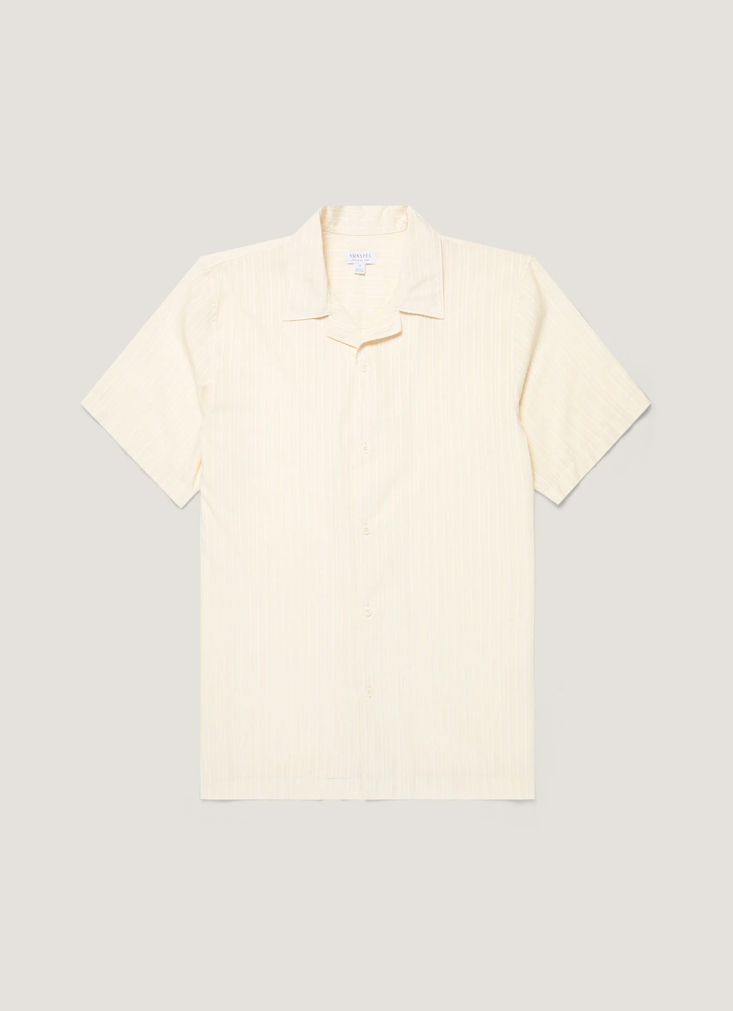 Textured Stripe Camp Collar Shirt - 1