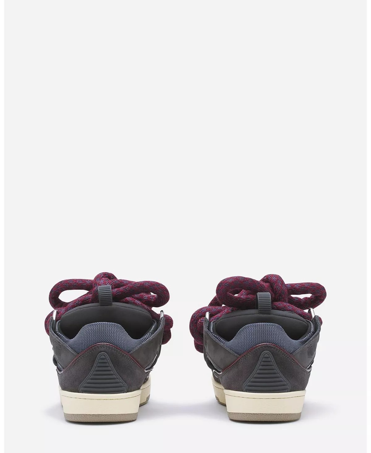 Women's Curb Sneakers in Leather with Snake Laces - 5