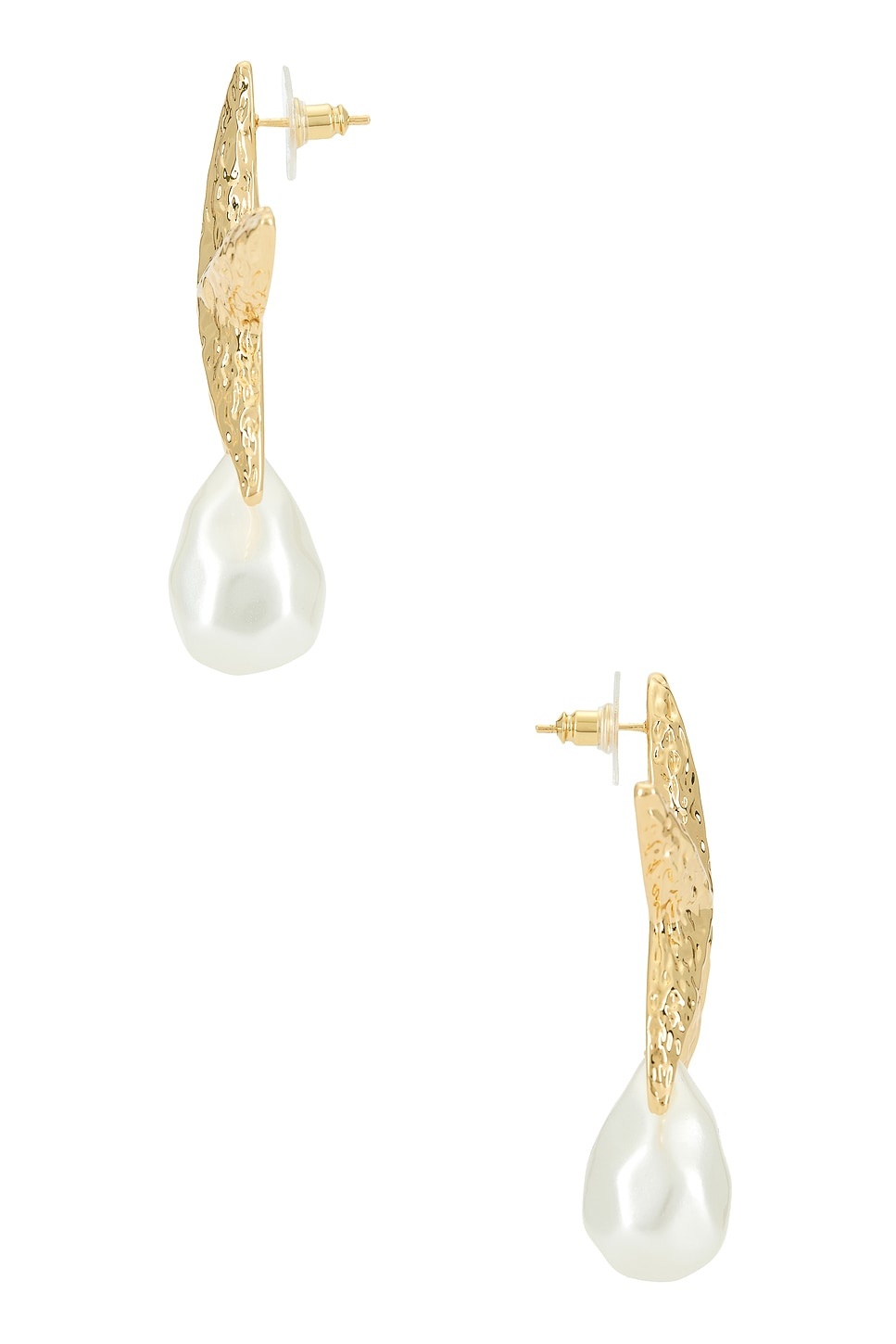 Mottled Gold Sea Star Pearl Earrings - 2