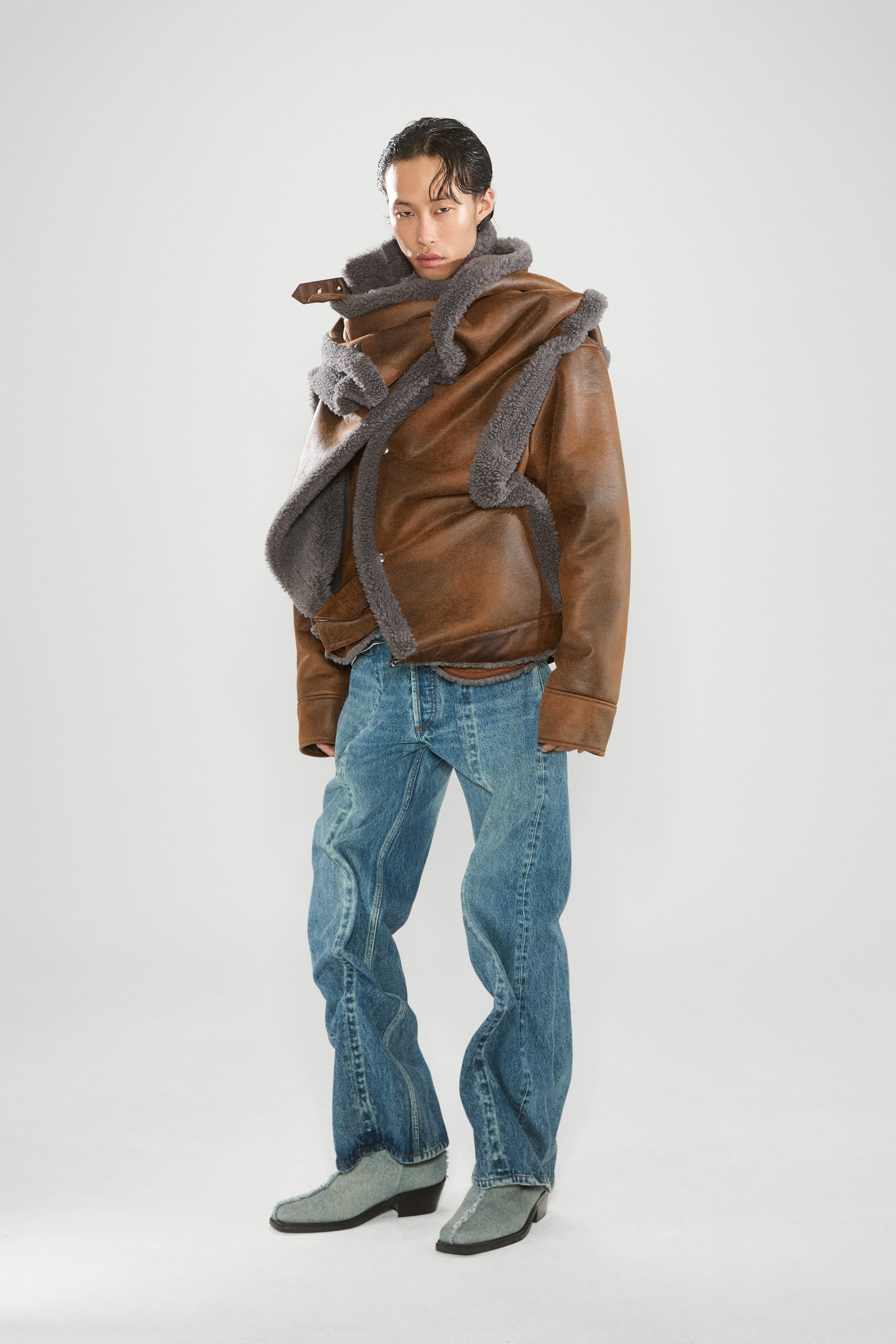 Snap Off Panel Hood Aviator Jacket - 3
